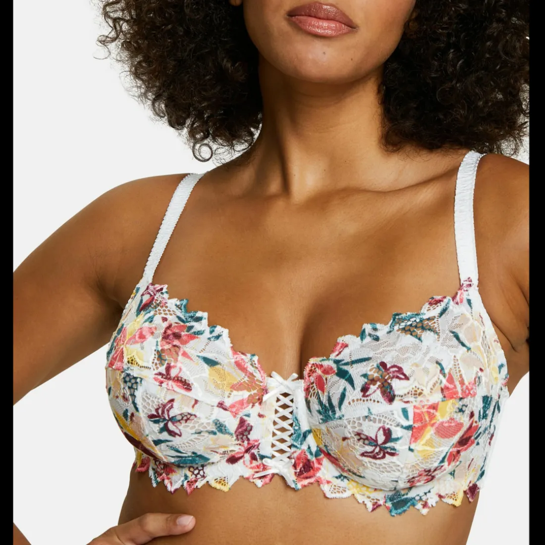 Soutien-gorge emboitant avec armatures - Blanc - Floral
