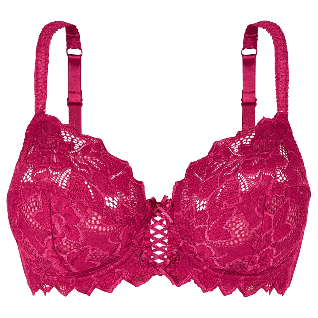 Soutien-gorge emboitant avec armatures en dentelle sorbet Cerise