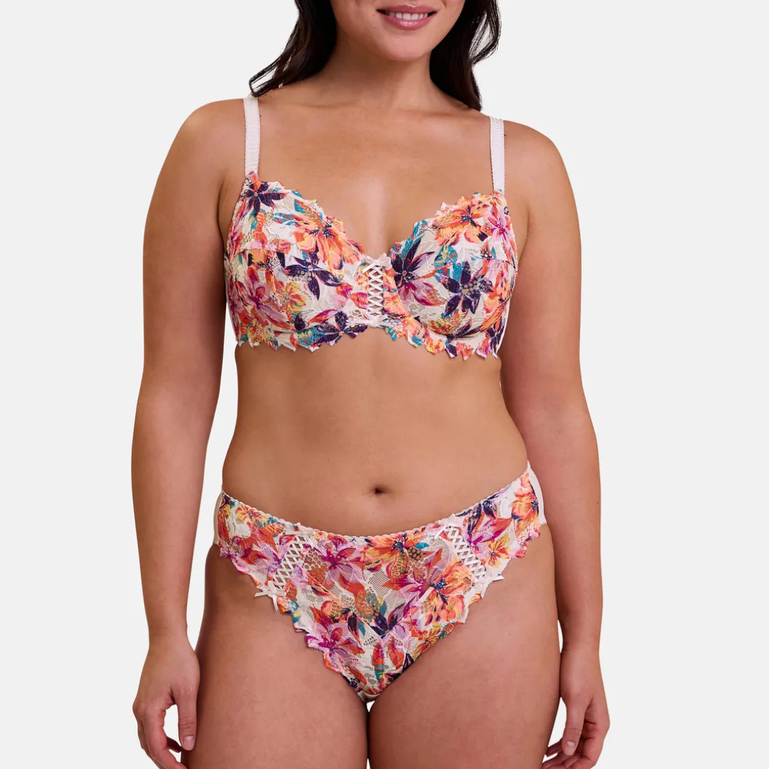 Soutien-gorge emboitant avec armatures Imprimé Fleurs