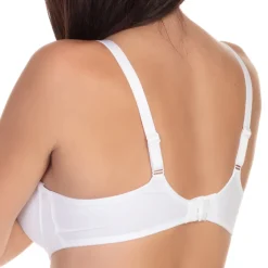 Soutien-gorge emboitant en coton avec armatures blanc