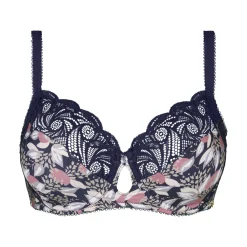 Soutien-gorge emboitant microfibre imprimee avec armatures bleu - Ariane Fantaisy