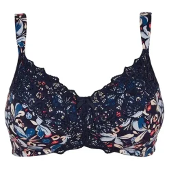Soutien-gorge emboitant sans armatures en coton biologique bleu