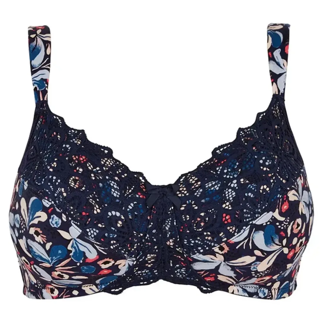Soutien-gorge emboitant sans armatures en coton biologique bleu