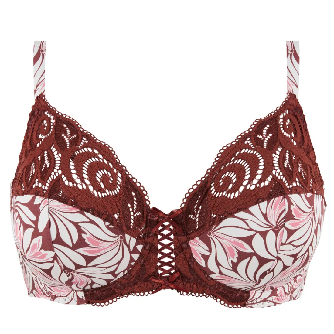 Soutien-gorge emboîtant Amélie Print Imprimé Floral Rouge Cabernet