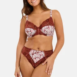 Soutien-gorge emboîtant Amélie Print Imprimé Floral Rouge Cabernet
