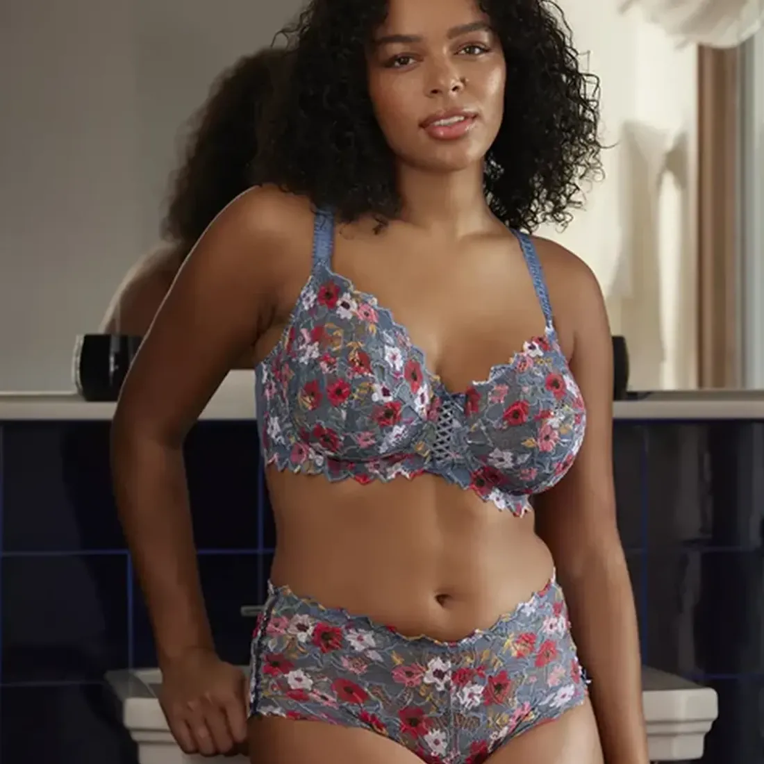Soutien-gorge emboîtant Arum Mosaïc Imprimé Fleurs Givrées multicolore