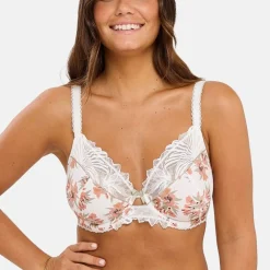 Soutien-gorge emboîtant Oriane Bouquets Blanc et Vert