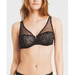 Soutien-gorge Foulard Armatures semi-transparent - Louisa Bracq Noir
