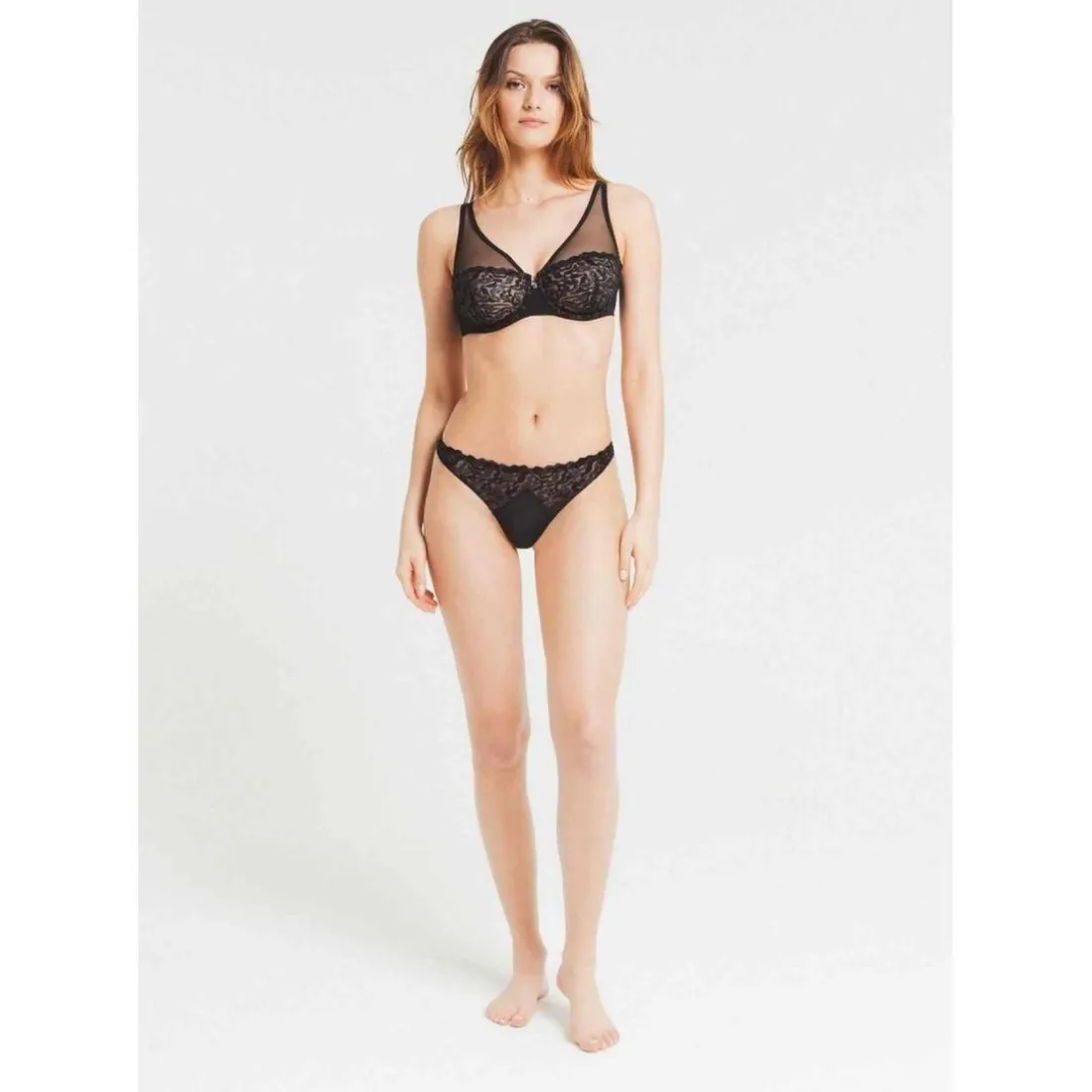 Soutien-gorge Foulard Armatures semi-transparent - Louisa Bracq Noir