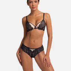 Soutien-gorge légèrement rembourré Noir et beige