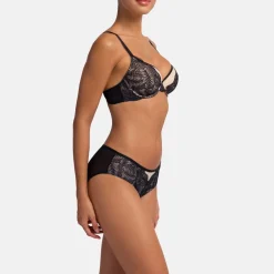 Soutien-gorge légèrement rembourré Noir et beige