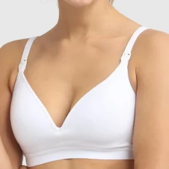 Soutien-gorge maternité et allaitement blanc en coton