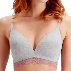 Soutien-gorge moulé sans armatures gris en coton