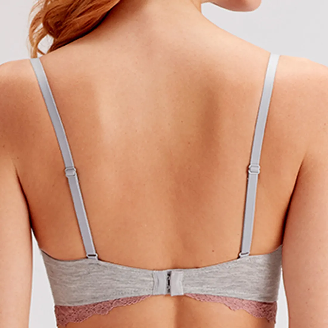 Soutien-gorge moulé sans armatures gris en coton