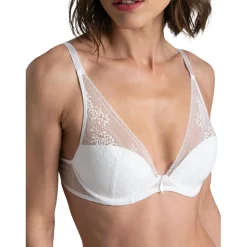 Soutien-gorge plongeant à armatures - Blanc