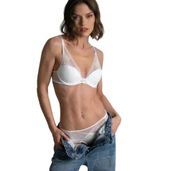 Soutien-gorge plongeant à armatures - Blanc