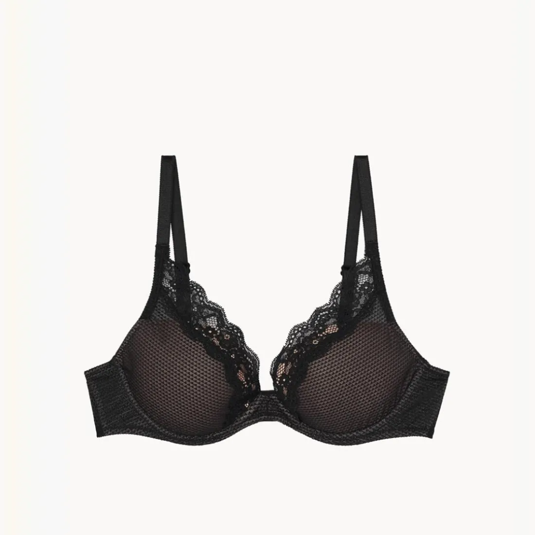 Soutien-gorge plongeant à armatures - Noir