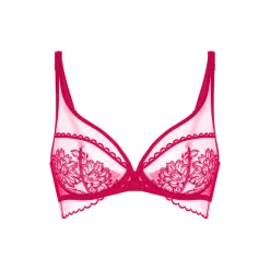 Soutien-gorge plongeant à bonnets couvrants rouge