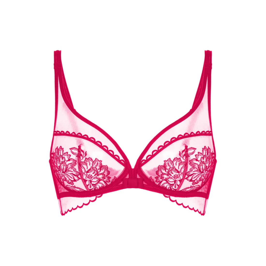 Soutien-gorge plongeant à bonnets couvrants rouge