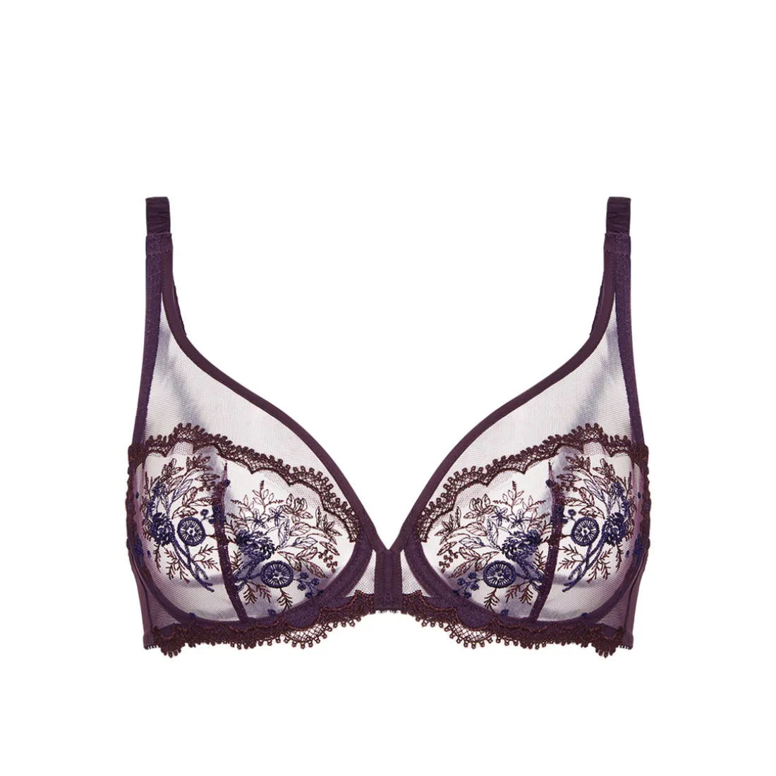 Soutien-gorge plongeant à bonnets couvrants Intrigue violet