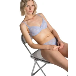 Soutien-gorge plongeant à coques fines - Bleu