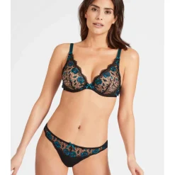 Soutien-gorge plongeant armatures - Noir