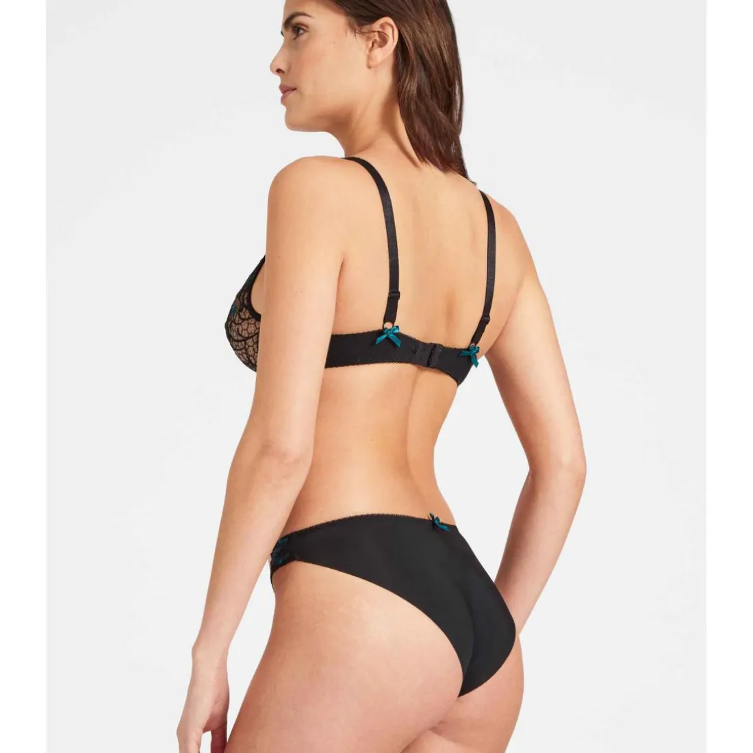 Soutien-gorge plongeant armatures - Noir