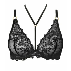 Soutien-gorge Plongeant Armatures avec broderie chic noir