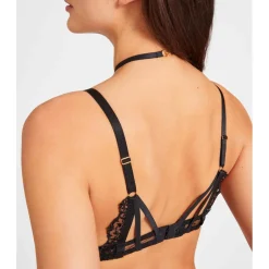 Soutien-gorge Plongeant Armatures avec broderie chic noir