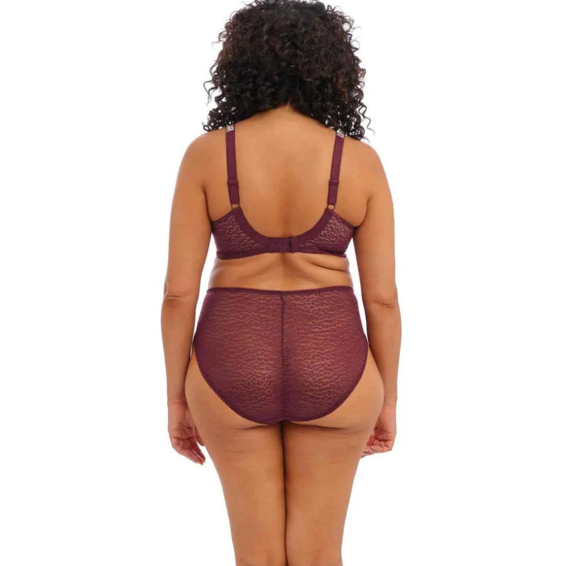 Soutien-gorge plongeant armatures avec Dentelle Florale - Rose à Motifs Léopard - Elomi