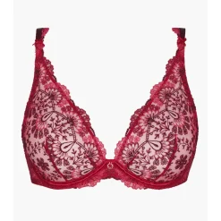 Soutien-gorge plongeant armatures - Rouge
