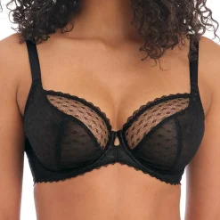 Soutien-gorge plongeant armatures - Noir Freya