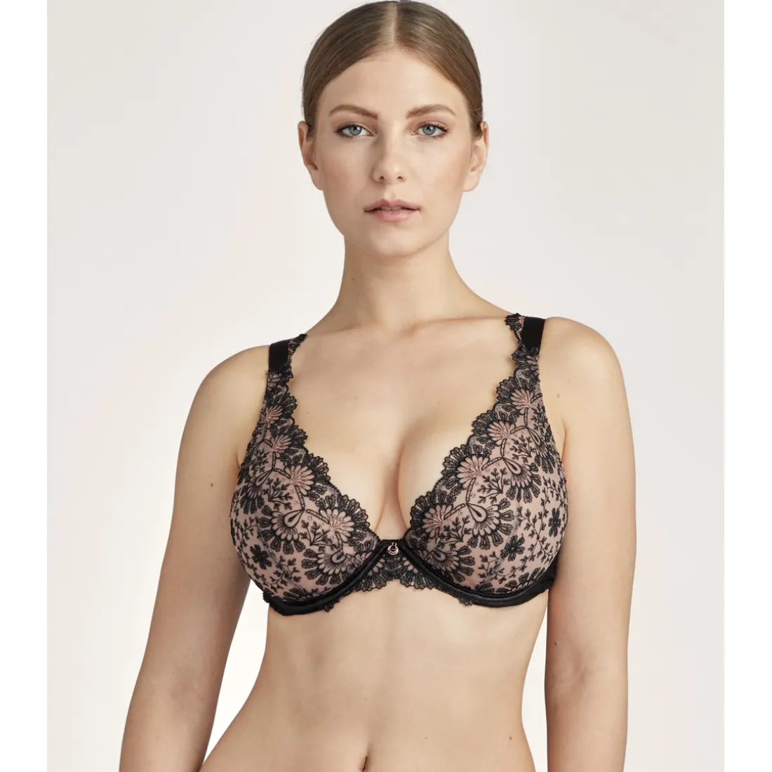 Soutien-gorge plongeant armatures - Noir