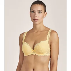 Soutien-gorge plongeant armatures jaune
