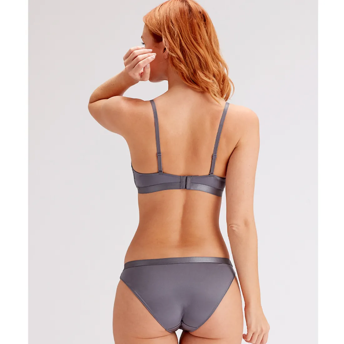 Soutien-gorge plongeant armatures gris
