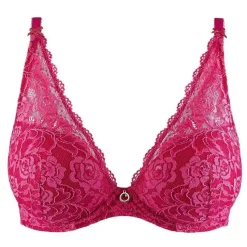Soutien-gorge plongeant armatures en dentelle Rose
