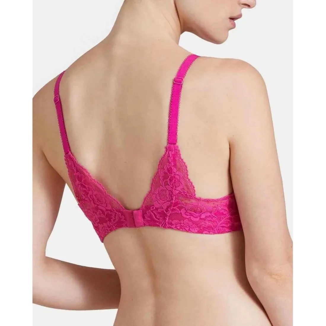 Soutien-gorge plongeant armatures en dentelle Rose