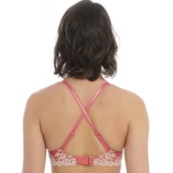 Soutien-gorge plongeant armatures - Rose - Embrace Lace en nylon