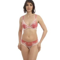 Soutien-gorge plongeant armatures - Rose - Embrace Lace en nylon