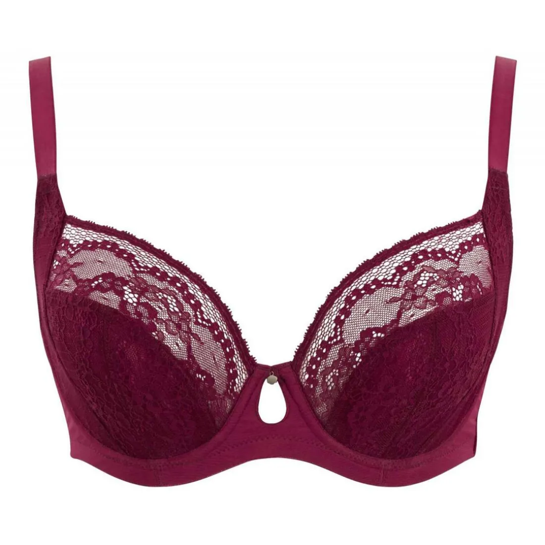 Soutien-gorge Plongeant Armatures à Dentelle Fine - Cleo by Panache Rouge