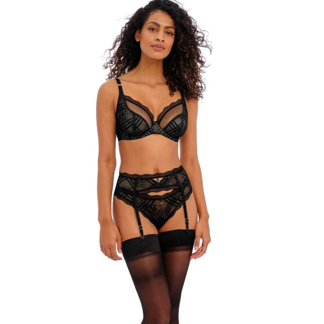 Soutien-gorge plongeant armatures - Noir FREYA FATALE