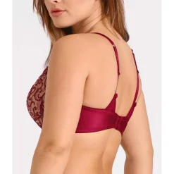 Soutien-gorge plongeant armatures - Rouge