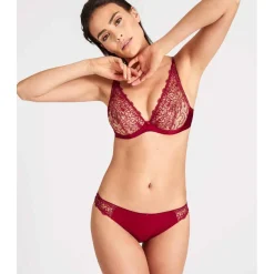 Soutien-gorge plongeant armatures - Rouge