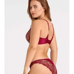 Soutien-gorge plongeant armatures - Rouge