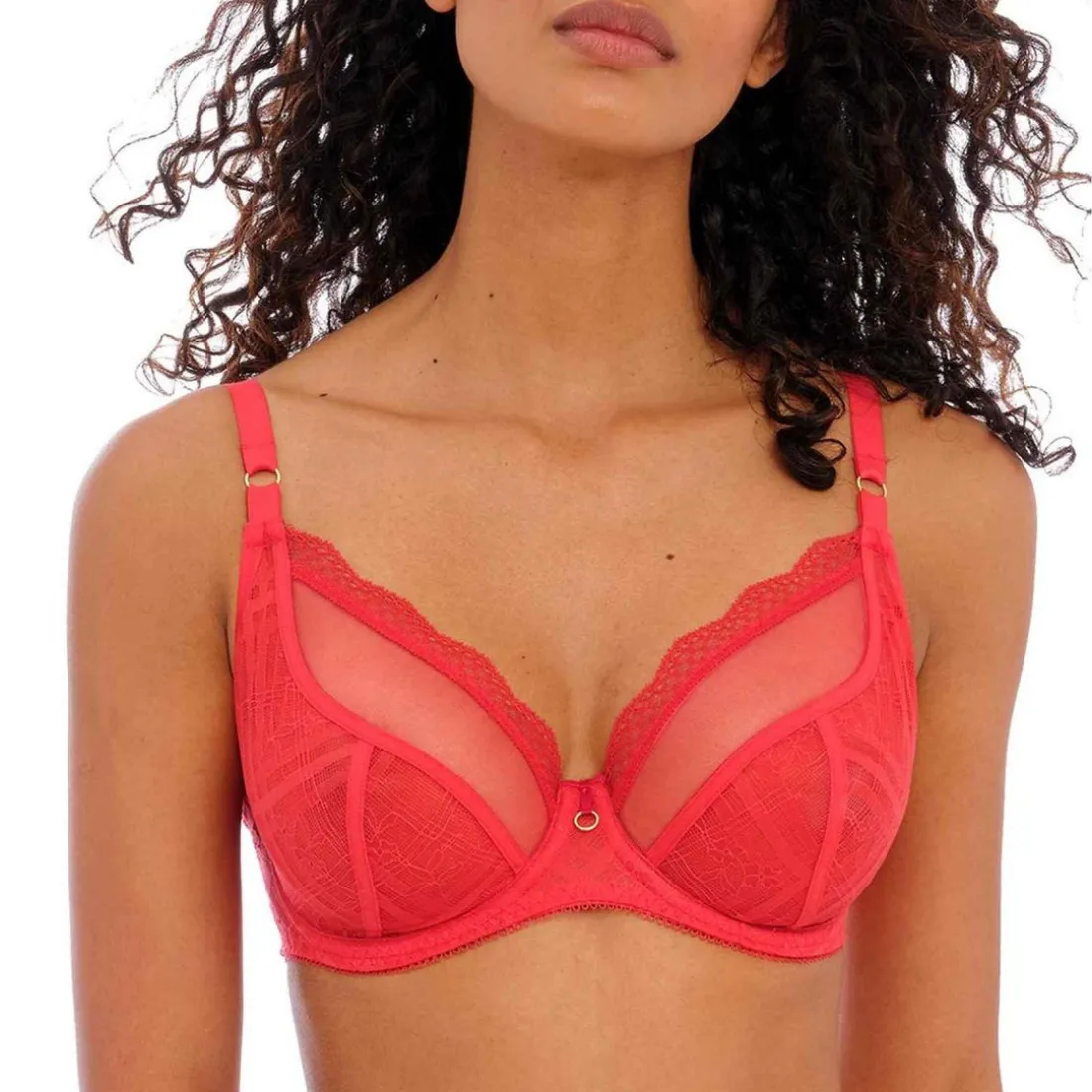 Soutien-gorge plongeant armatures - Rouge FREYA FATALE