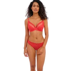 Soutien-gorge plongeant armatures - Rouge FREYA FATALE