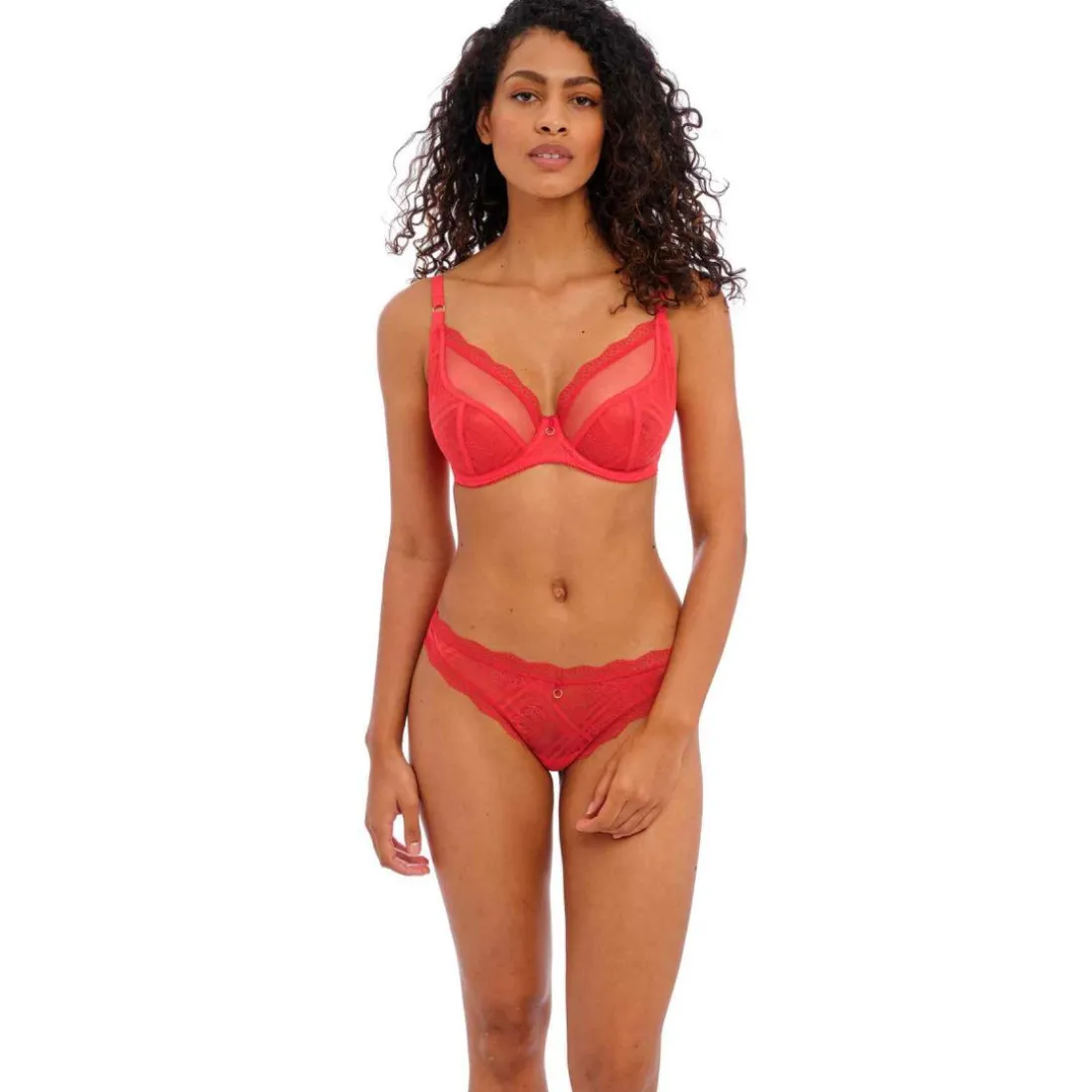 Soutien-gorge plongeant armatures - Rouge FREYA FATALE