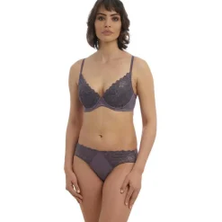Soutien-gorge plongeant armatures Gris Wacoal Lingerie en nylon