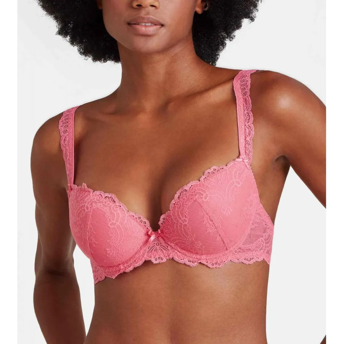 Soutien-gorge plongeant armatures Rose