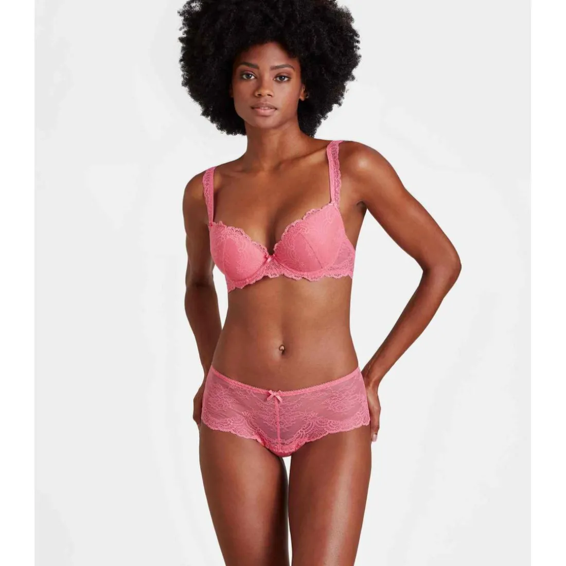 Soutien-gorge plongeant armatures Rose